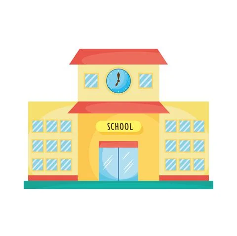 School facade building Ilustración de archivo