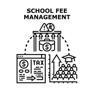 School fee management system organizing financial education planning Stock Illustration