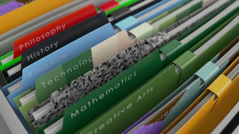 School file folder with subject name Stock Footage 215753969