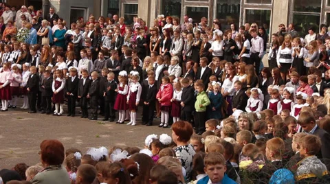 School, first grade, 1 September Stock Footage 28653027