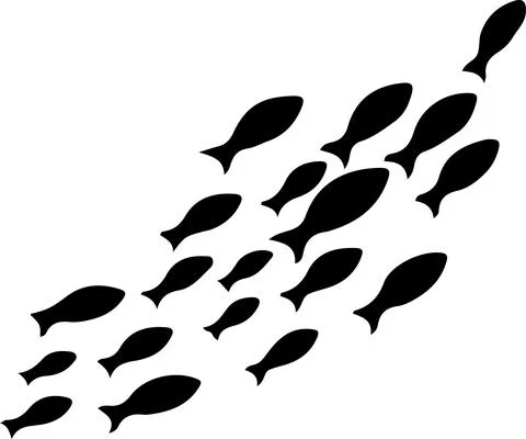 School of fish vector isolated on background Stock Illustration