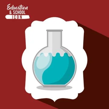School flask inside frame design Stock Illustration