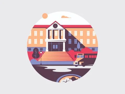 School flat building Illustrazione stock