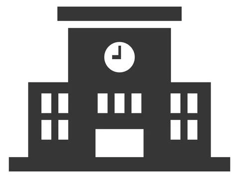 School front icon. Educational building street facade イラスト素材
