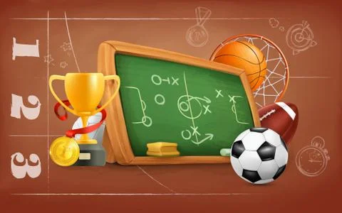 School, game and strategy, vector background Stock Illustration