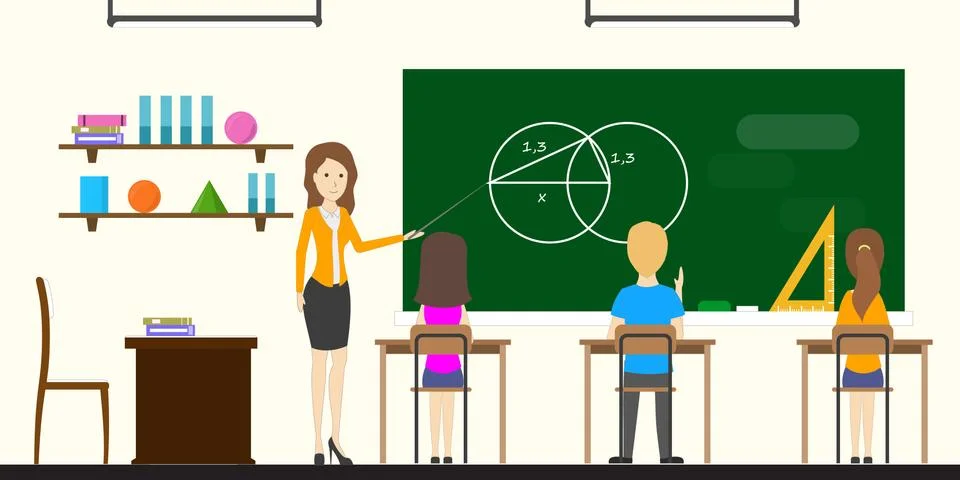 School geometry interior. Stock Illustration