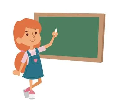 School girl class board vector illustration Stock Illustration