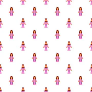 School girl student with backpack repeating pattern Stock Illustration