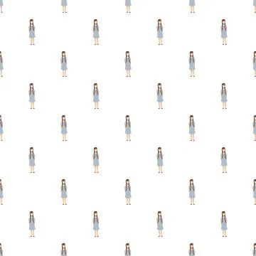 School girl student uniform pattern repeating seamless background Stock Illustration
