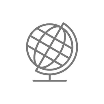 School globe, earth model line icon. 스톡 일러스트