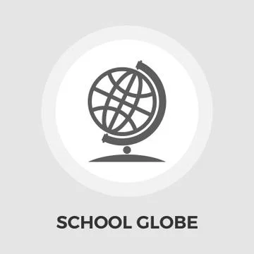 School globe flat icon Stock Illustration