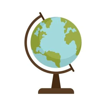 School globe icon flat isolated Illustrazione stock
