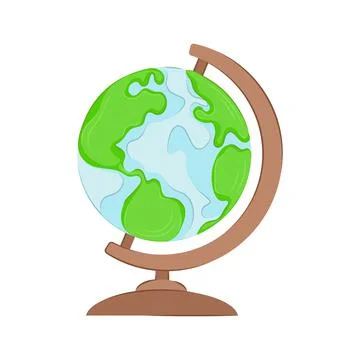 School globe isolated on white background. Stock Illustration
