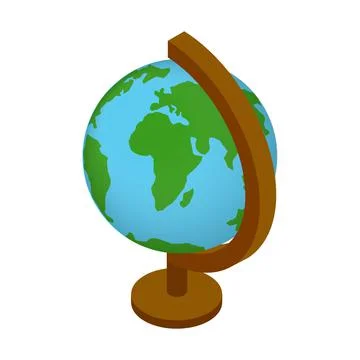 School globe isometric 3d icon Stock Illustration