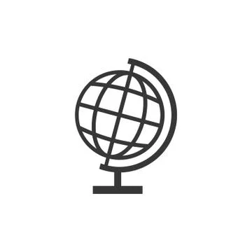 School globe stand icon, silhouette design Stock Illustration