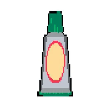 School glue bottle pixel art vector illustration Stock Illustration