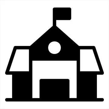 School glyph icon vector illustration isolated on white background Stock Illustration