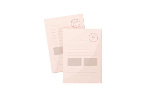 School grade sheet. study, textbook isolated on white background. Stock Illustration