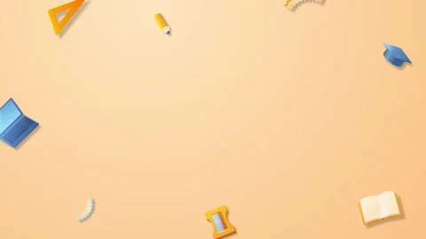School Graduation 3D elements Animation icons popping up to add text in Stock Footage 263799038