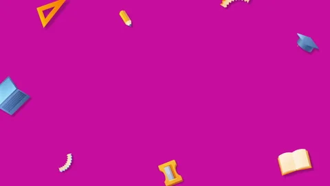 School Graduation 3D elements Animation icons popping up to add text in Stock Footage 264823408