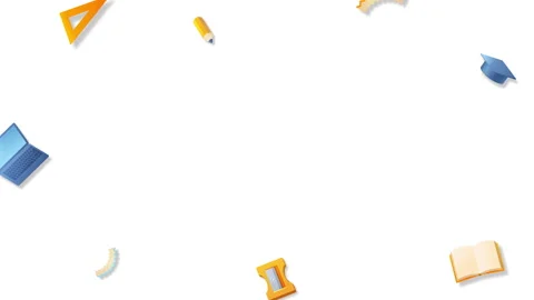School Graduation 3D elements Animation icons popping up to add text in Stock Footage 265458463