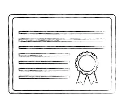 School graduation certificate diploma document Stock Illustration