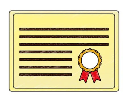 School graduation certificate diploma document Stock Illustration
