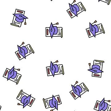 School graduation vector seamless pattern Stock Illustration