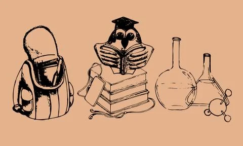 School Graphic Vector Set. Education and Study. Illustrazione stock