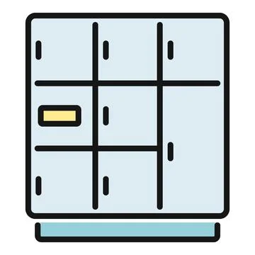 School gym lockers providing secure storage for items Stock Illustration