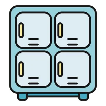 School gym lockers providing secure storage for personal items Stock Illustration