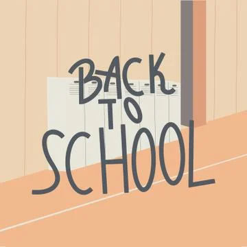 School hallway background note back to school Stock Illustration
