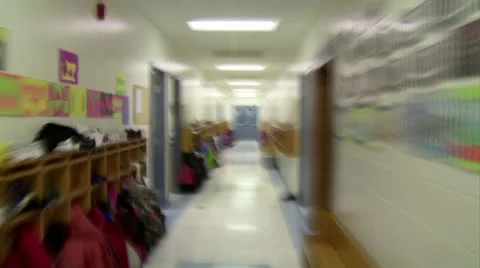 School Hallway Video stock 8970362