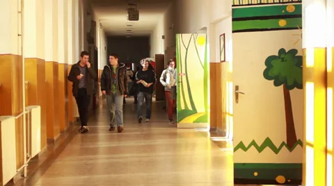 School Hallway Stock Footage 33036918