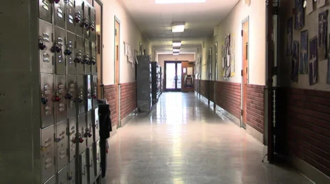 School Hallway Push2 스톡 동영상 37125096