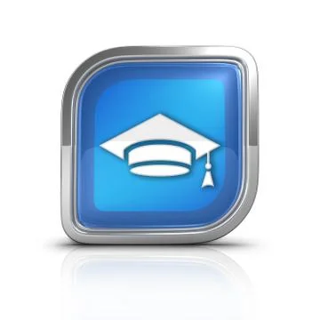 School Hat Time Blue Icon Sign Illustrazione stock