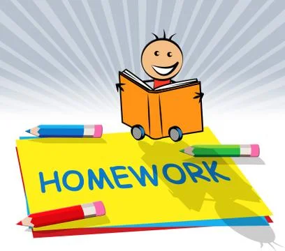 School Homework Displays Training And Learning 3d Illustration Stock Illustration