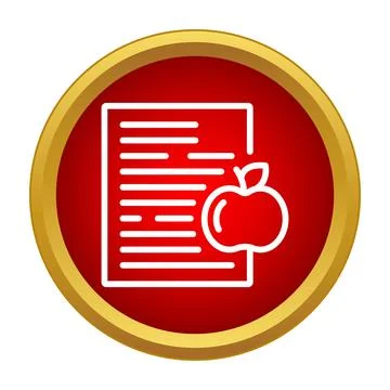 School homework document with healthy apple icon Stock-Illustration