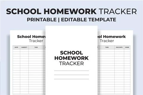 School Homework Tracker KDP Interior Stock Illustration