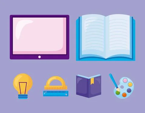 School icon collection Stock Illustration