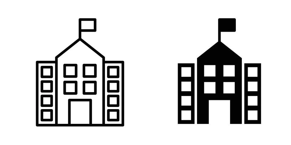 School icon for design projects and web UI Stock Illustration
