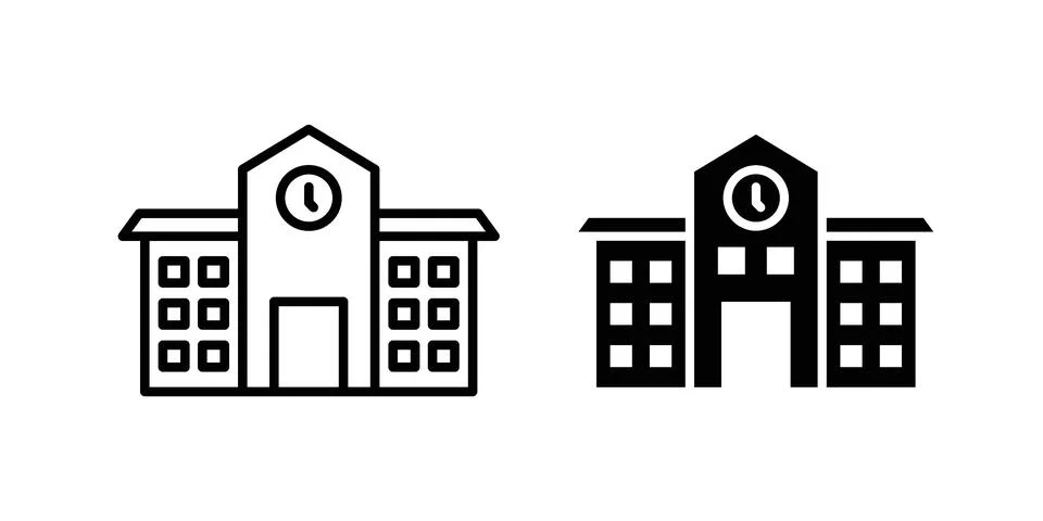 School icon Illustration set. Vector Eps10 for apps Stock Illustration