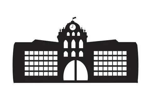 School icon isolated on white background. University pictogram. Stock Illustration