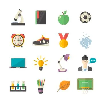 School icon set Stock Illustration