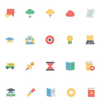 School Icon Set Stock Illustration