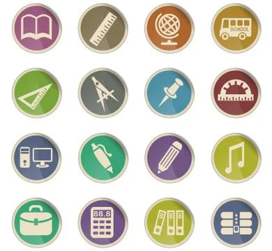 School icon set Stock Illustration