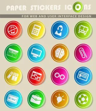 School icon set Stock Illustration