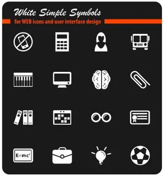 School icon set Stock Illustration