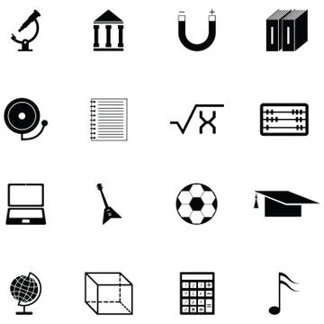 School icon set Stock Illustration