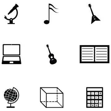 School icon set Stock Illustration